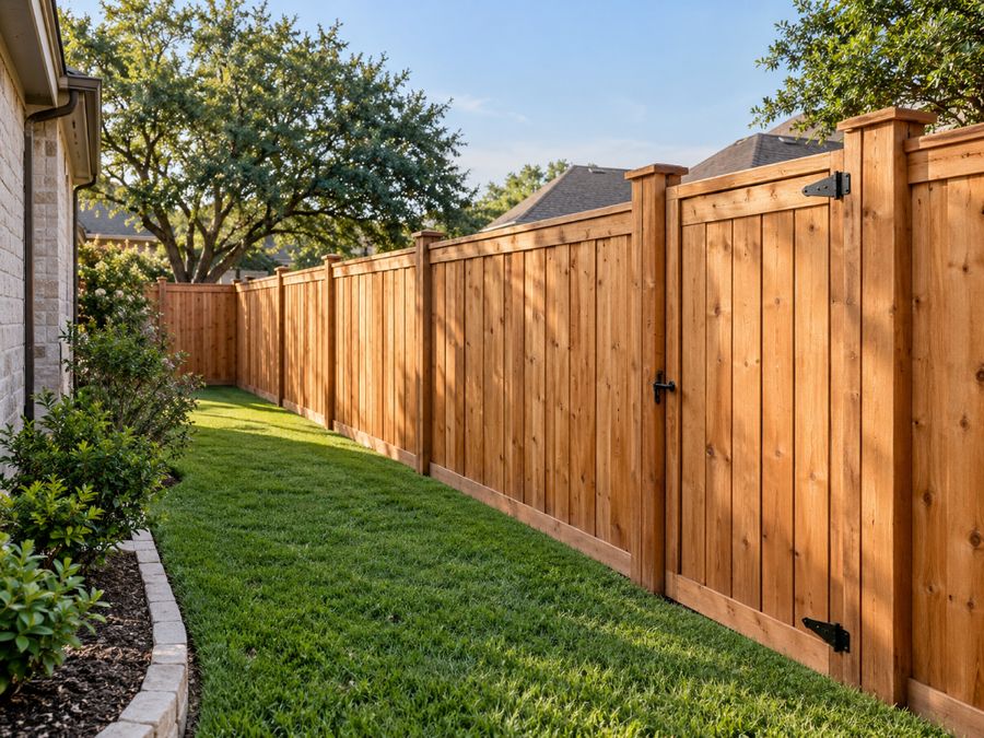 Cedar privacy fence and gate (illustrative image)